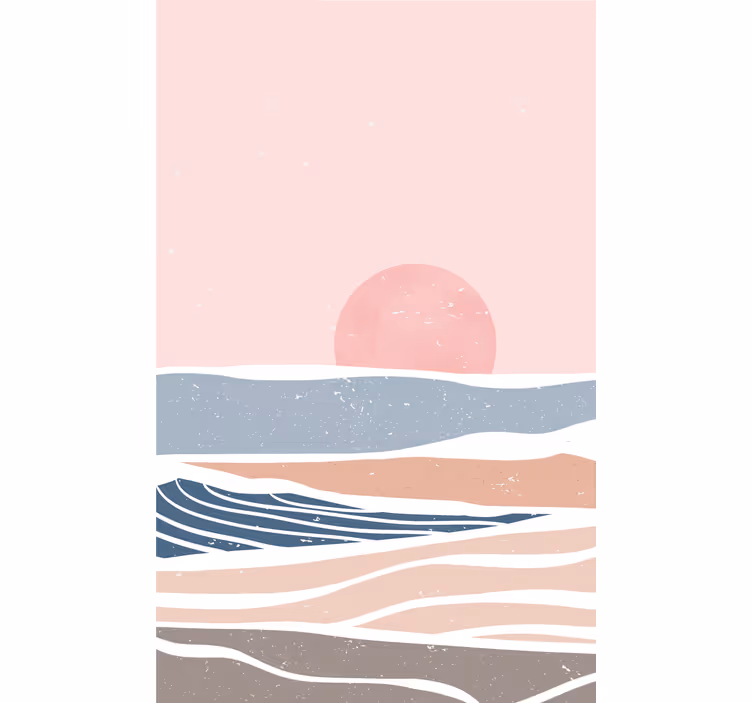 Rollo fenster vintagedesign sanfte sonnenuntergangswellen - TenStickers