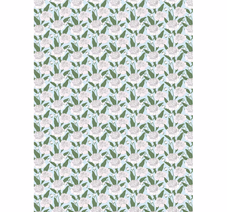 Rollo Fenster Blumen und Pflanzen weißes pfingstrosenmuster - TenStickers