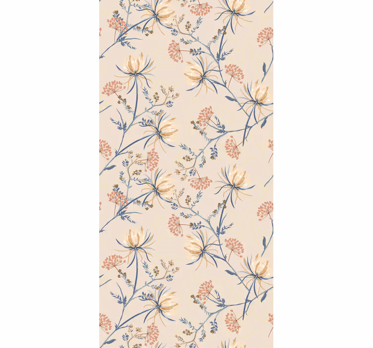 Rollo fenster blumen und pflanzen beige blumenmuster - TenStickers