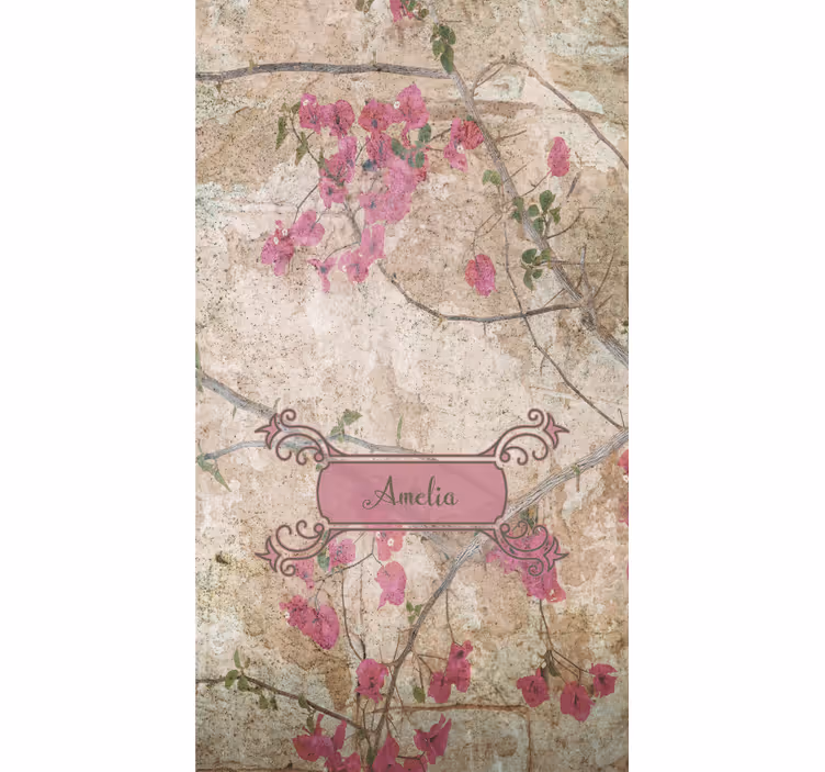 Rollo Fenster Blumen florale eleganz mit namen - TenStickers