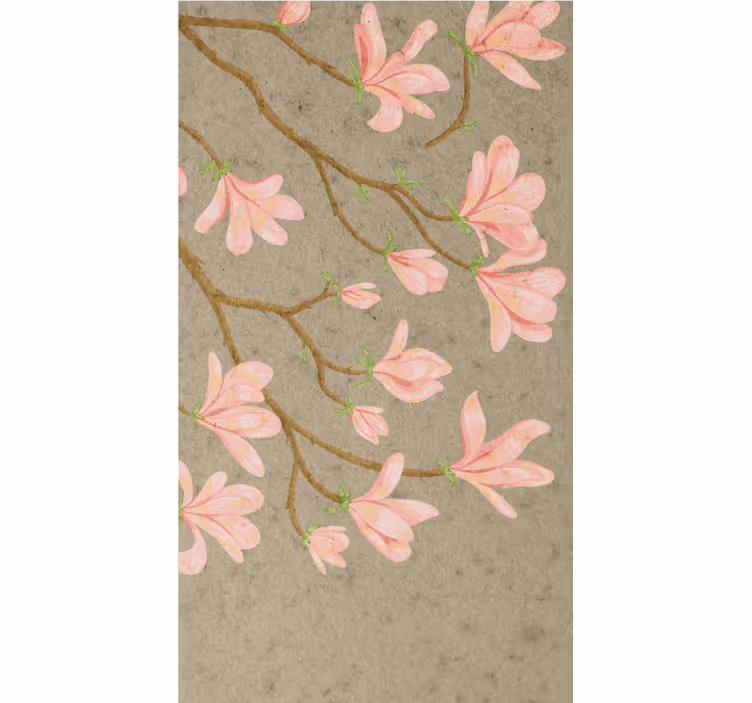 Rollo fenster blumen und pflanzen in sanften rosa - TenStickers