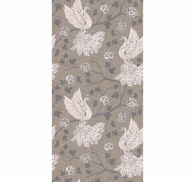 Fenster Rollo Elegant schwäne beige design - TenStickers