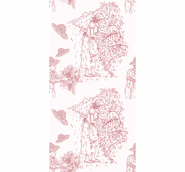 Rollo Fenster Blumen und Pflanzen ernteszenenillustration - TenStickers