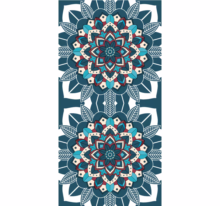 Rollo Fenster Muster elegante blaue fliesen - TenStickers