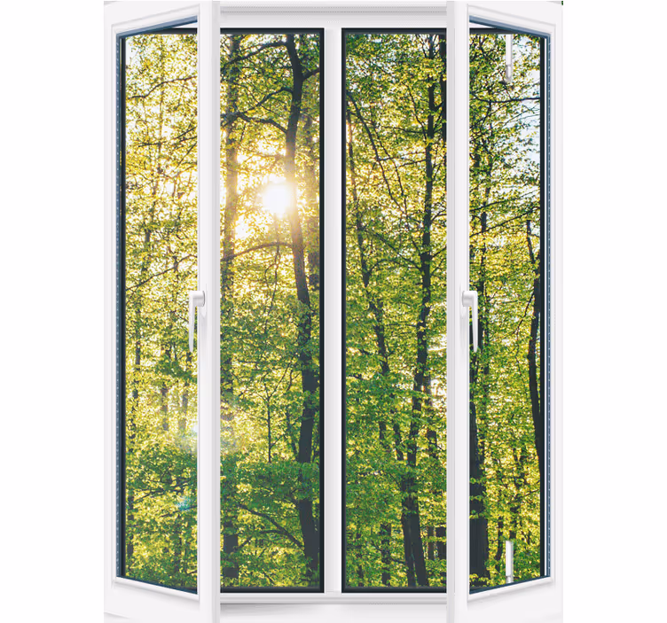Rollo Fenster Bäume sonnenbeschienenes grün - TenStickers