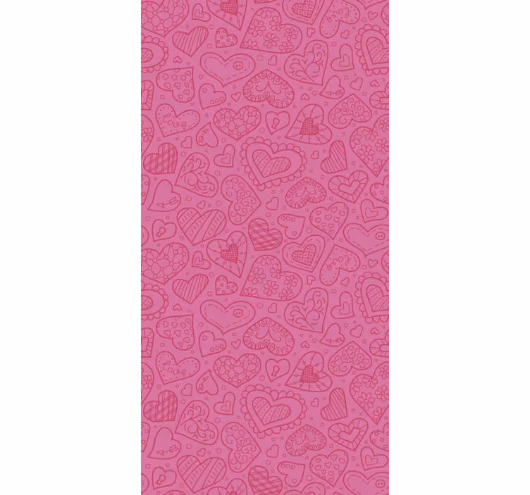 Rollo Fenster romantisch rosa herzen gemustert - TenStickers