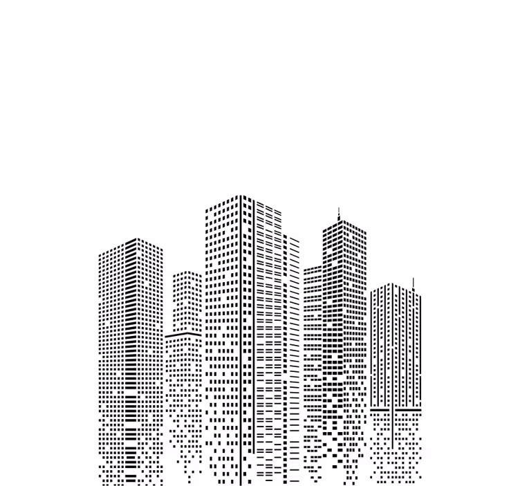 Originelle Rollos bürogebäude Skyline - TenStickers