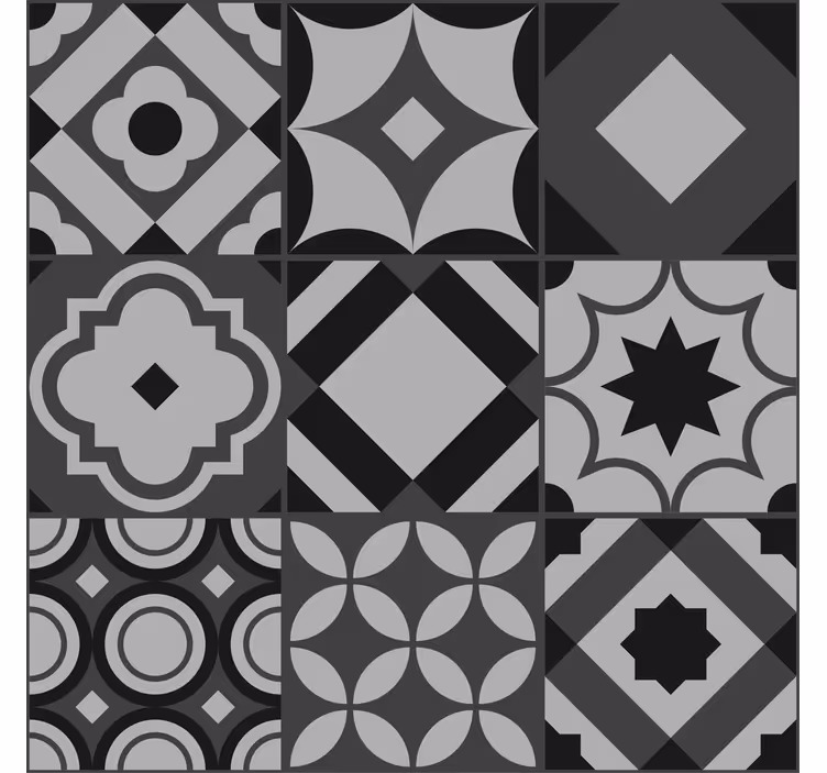 Rollos Küche schwarze Fliesen - TenStickers