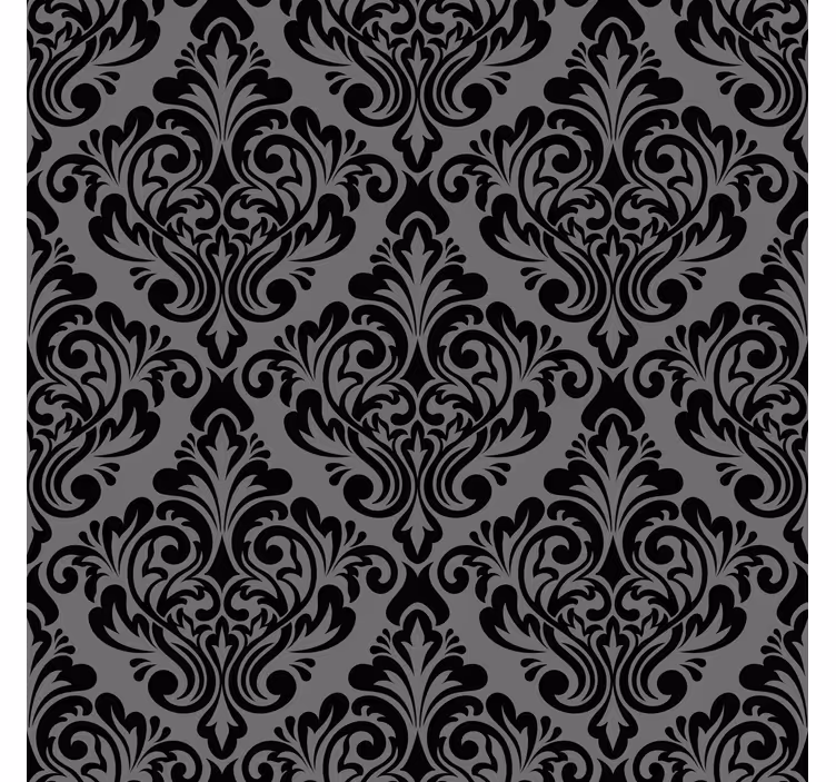 Rollos Wohnzimmer schwarzes Damask Muster - TenStickers