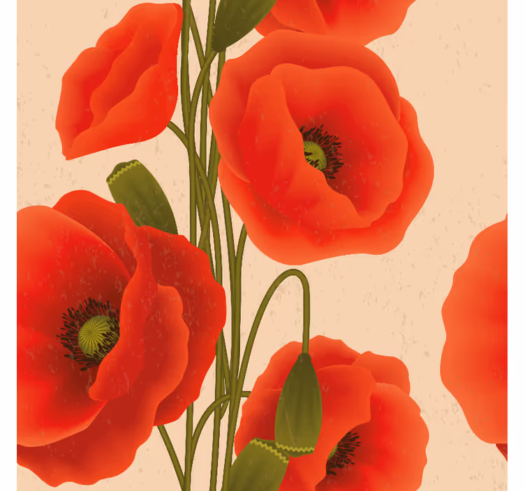 Blumen Rollo Mohnblumen Design - TenStickers