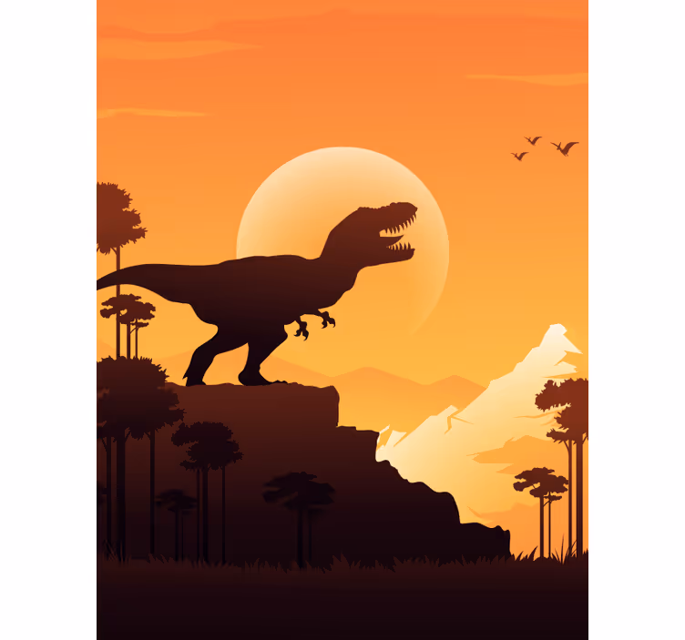 rollo fenster dinosaurier t-rex-silhouette - TenStickers