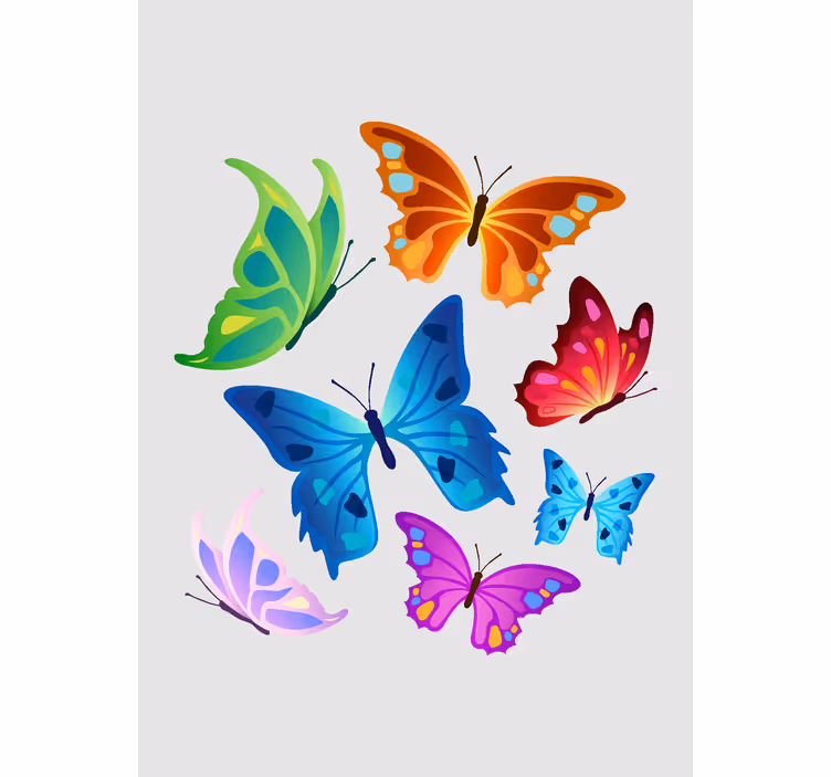 Rollo Fenster Schmetterlinge große bunte flügel - TenStickers
