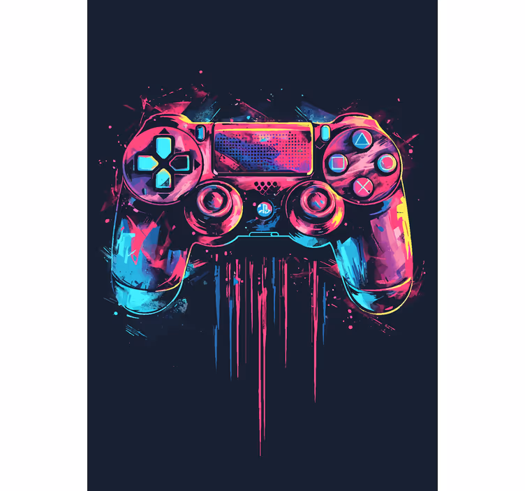 Rollo Fenster Gamer Geek blaue und rosa kontrolle - TenStickers
