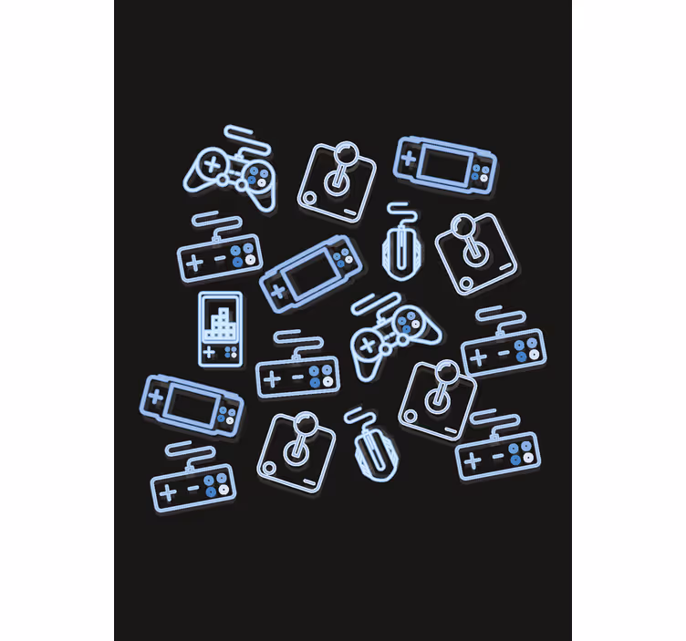 Rollo Fenster Gaming blaue Controller - TenStickers