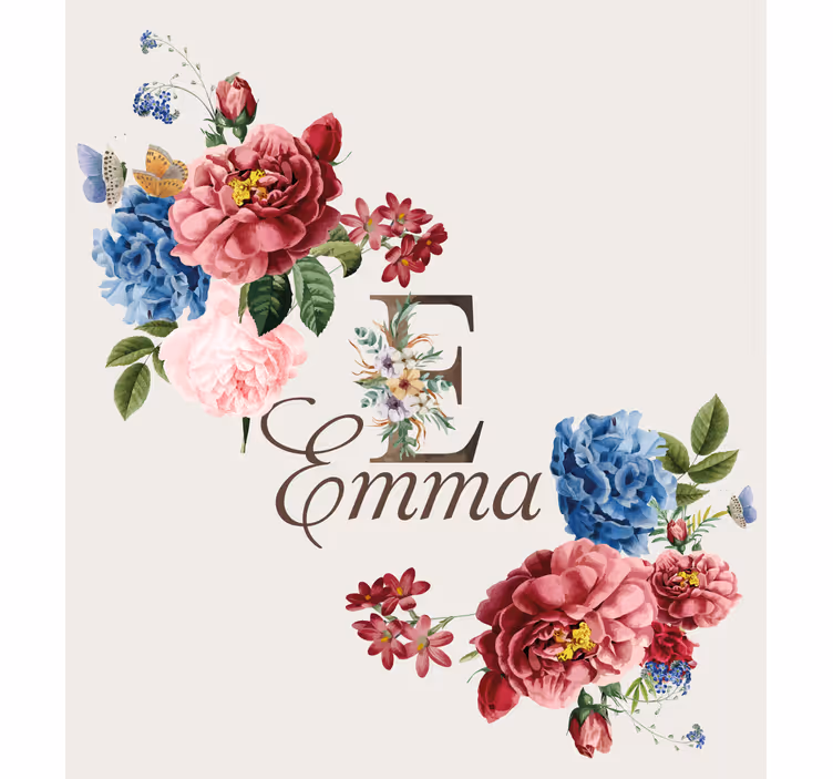 Rollo Fenster mit Namen florales Design - TenStickers