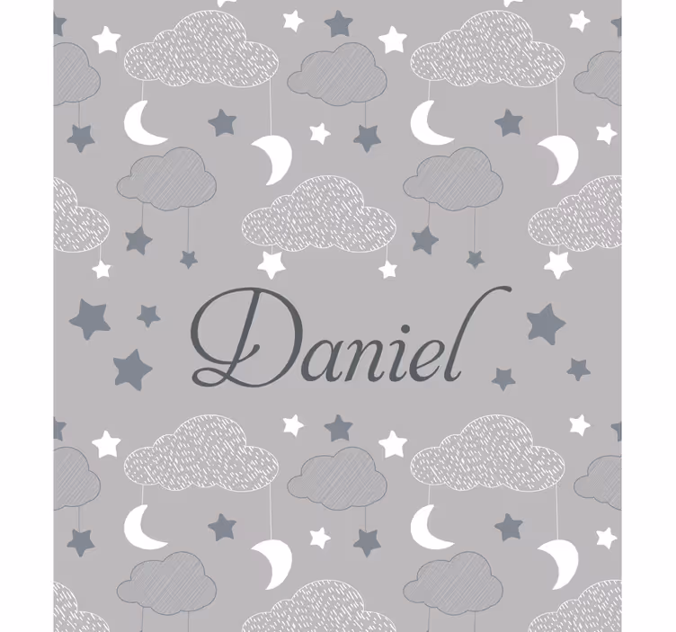 Rollo Fenster mit Namen Wolken Mond und Sterne - TenStickers