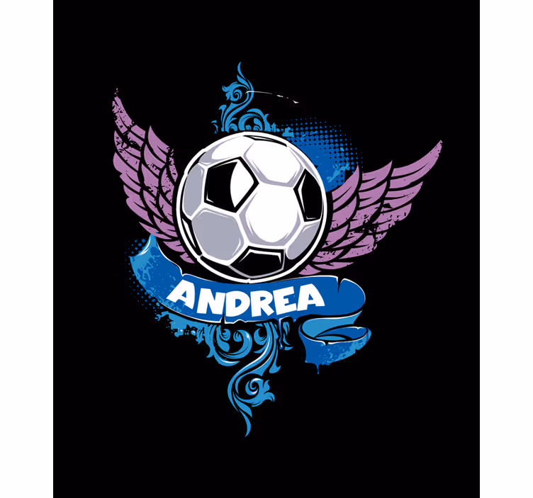Rollo Fenster Fußball fliegender ball mit namen - TenStickers