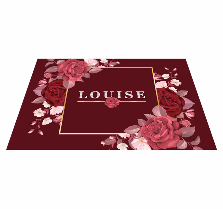 Rosen Tischsets mit anpassbarem Namen  - TenStickers