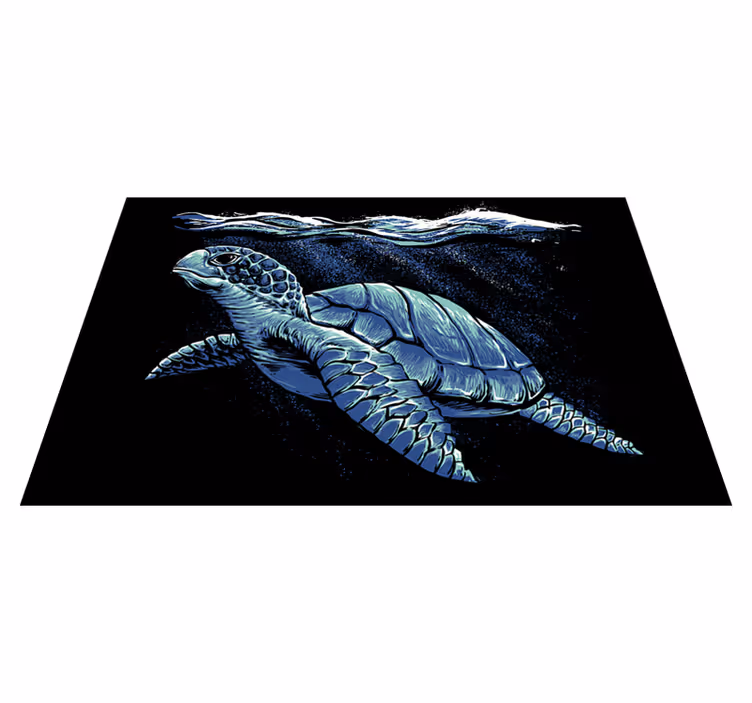 Tischset blau Schildkröte Handzeichnung - TenStickers
