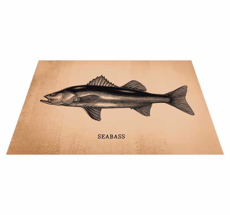 Tischsets originell seebarsch fisch illustration - TenStickers