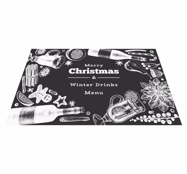 Tischset weihnachten festliches getränkemenü - TenStickers