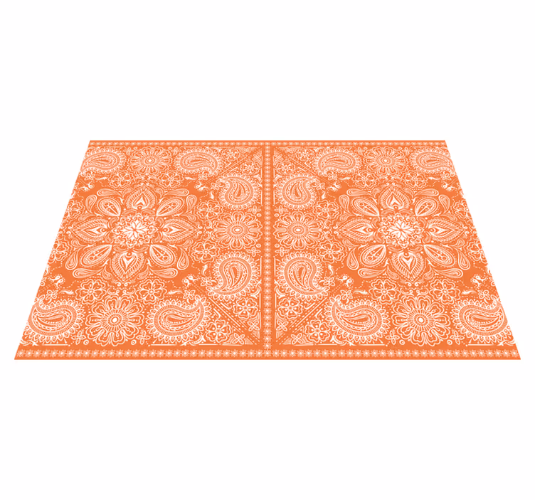 Tischset mit filigranem orangefarbenem muster - TenStickers