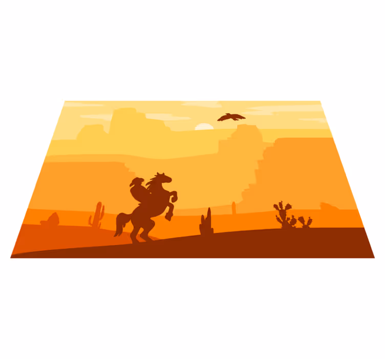 Tischsets originell mit silhouettiertem cowboy-motiv - TenStickers