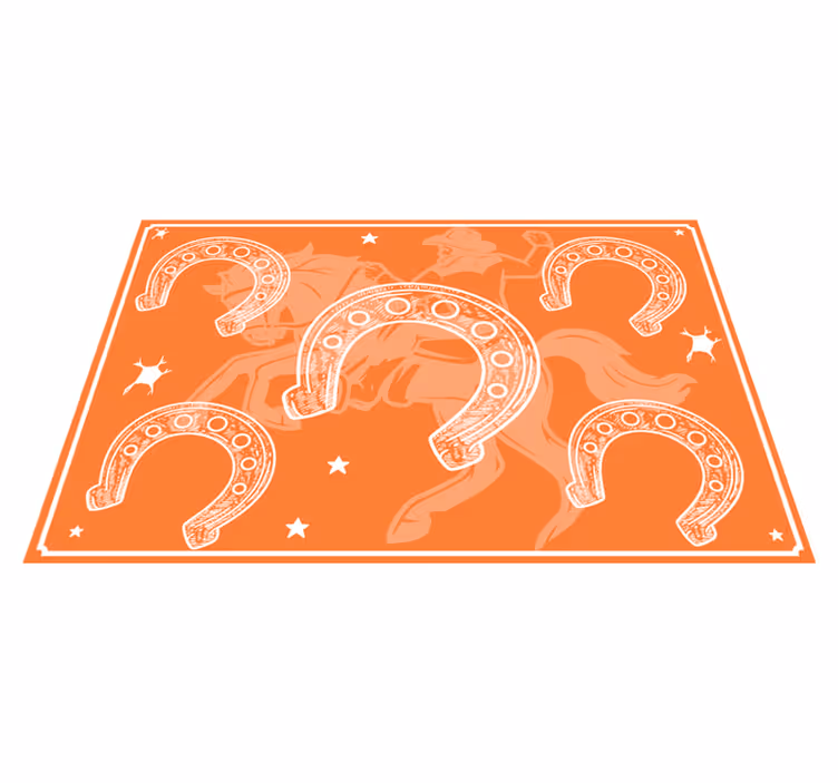 Tischsets originell mit orangefarbenem hufeisenmuster - TenStickers