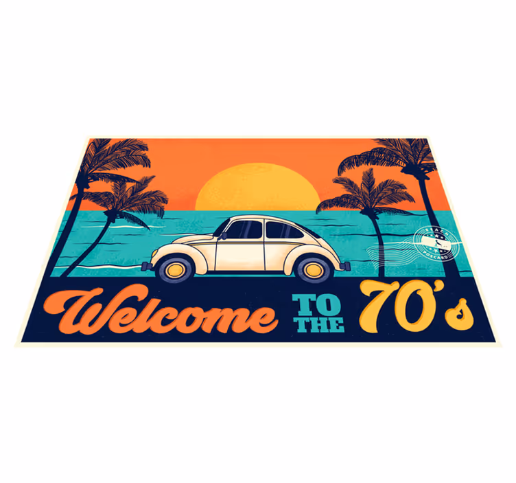 Tischset elegant im retro 70er stranddesign - TenStickers