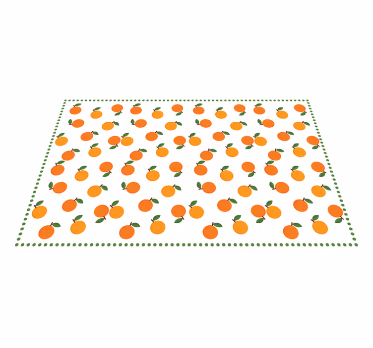 Tischsets originell orangen mit grünen blättern - TenStickers