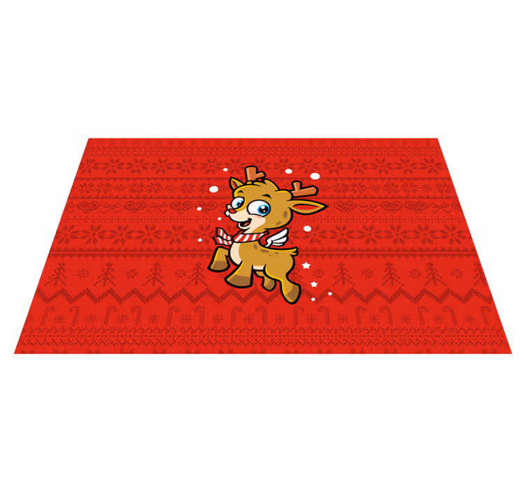 Tischset weihnachten mit niedlichem rentier-charakter - TenStickers