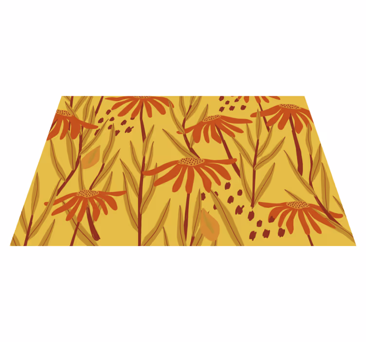 Tischsets originell mit floralem gelben muster - TenStickers