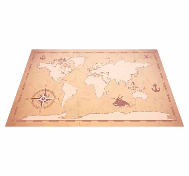 Tischsets originell mit weltkarten-illustration - TenStickers