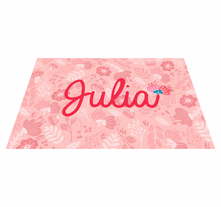 Tischset mit namen florales personalisiertes design - TenStickers
