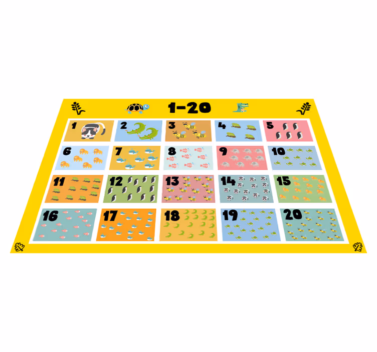 Tischset Kinder Berechnen Sie 1 bis 20 kinder - TenStickers