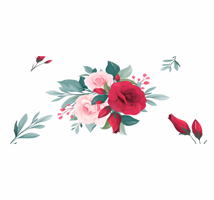 Tischset elegant Schöne aquarellblumen - TenStickers