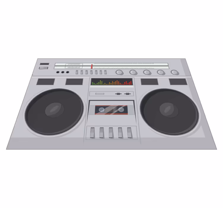 Tischsets originell im retro boombox stil - TenStickers
