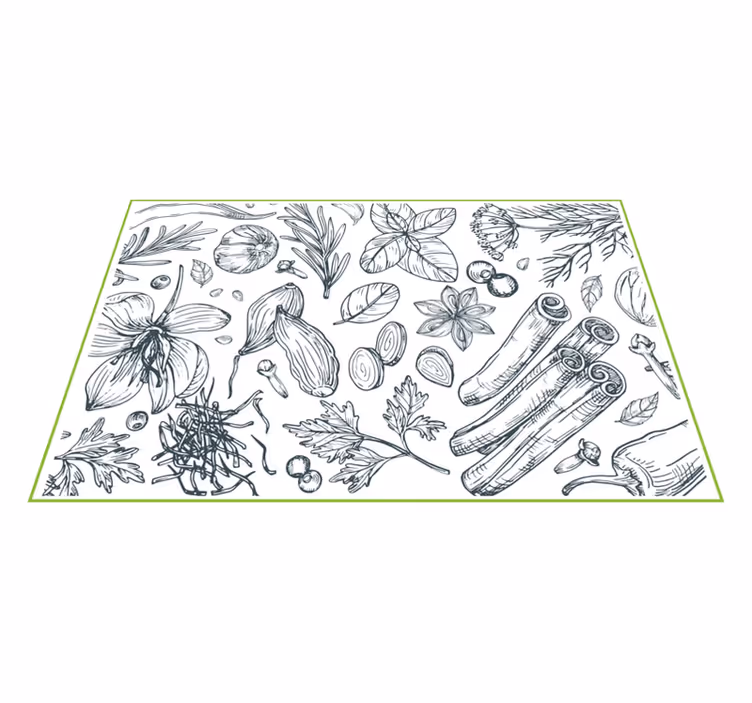 Tischset mit kräuter-muster hintergrund - TenStickers