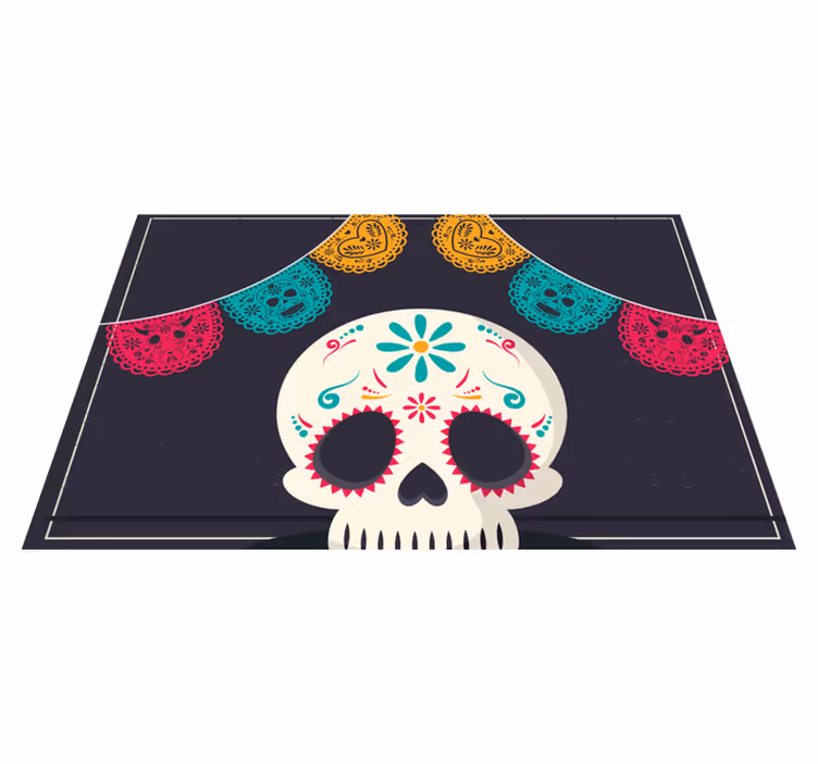 Tischset halloween mit buntem totenkopf banner - TenStickers