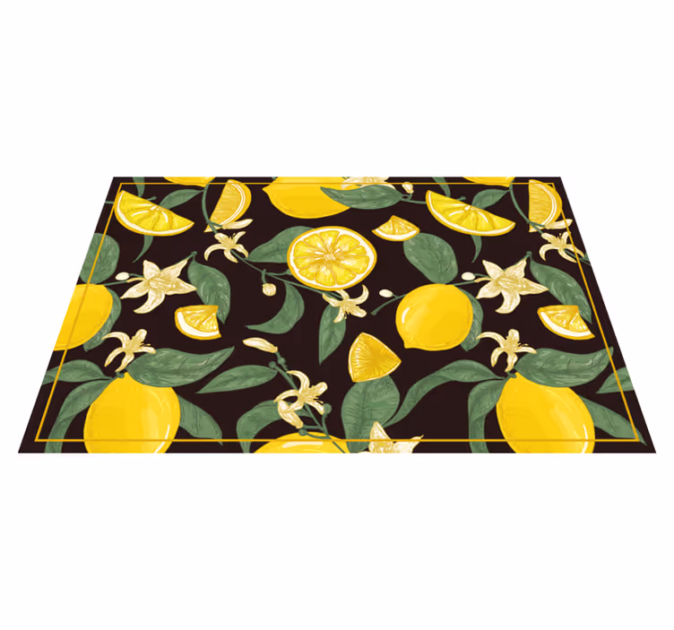 Tischsets originell mit zitronen- und blumenmuster - TenStickers