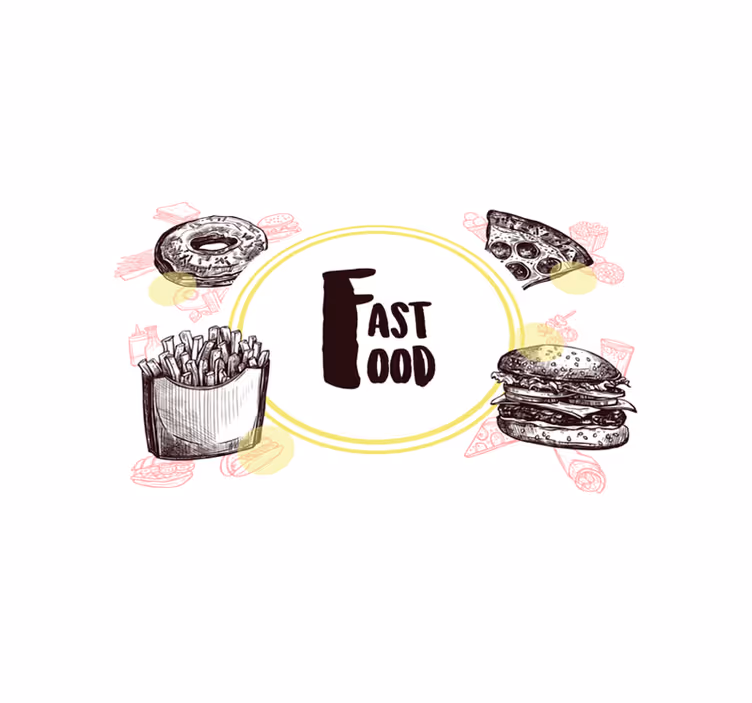 Tischsets originell mit fast food illustrationen - TenStickers