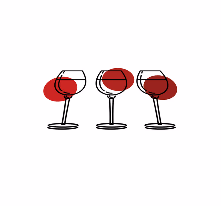 Tischsets originell mit weingläser-trio - TenStickers