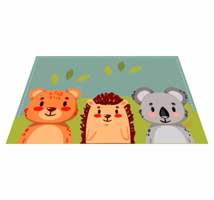 Tischset Kinder Flache wildtierkartensammlung - TenStickers