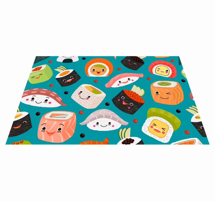 Tischset kinder mit niedlichen sushi-figuren - TenStickers