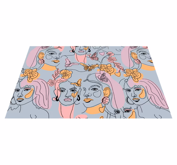 Tischsets originell mit stilisierten gesichtern - TenStickers