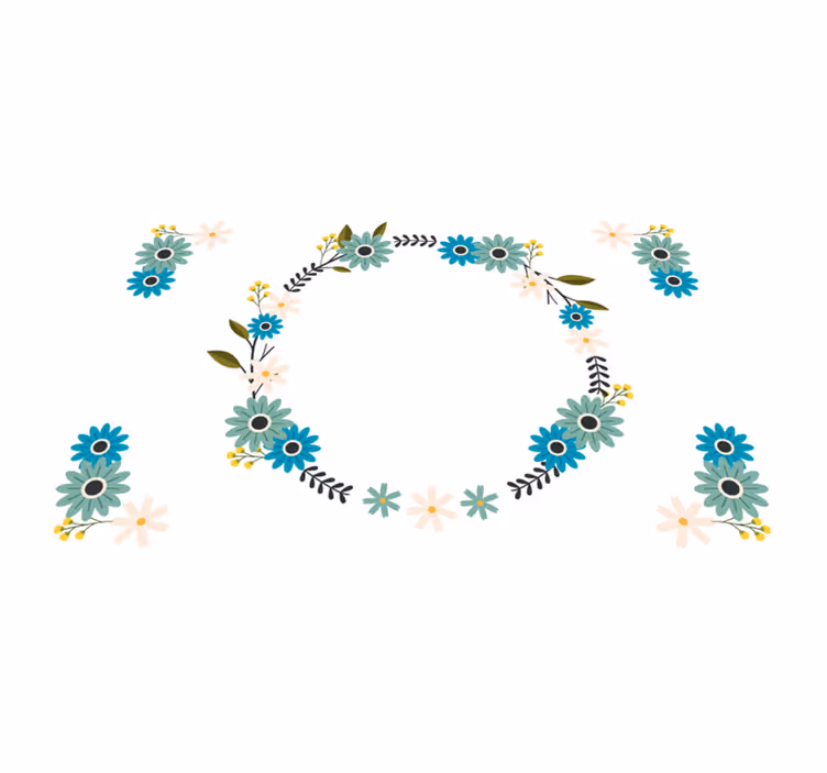 Tischsets originell mit floralem rahmenakzent - TenStickers