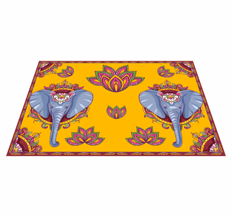 Tischsets originell mit elefantenblumenmustern - TenStickers