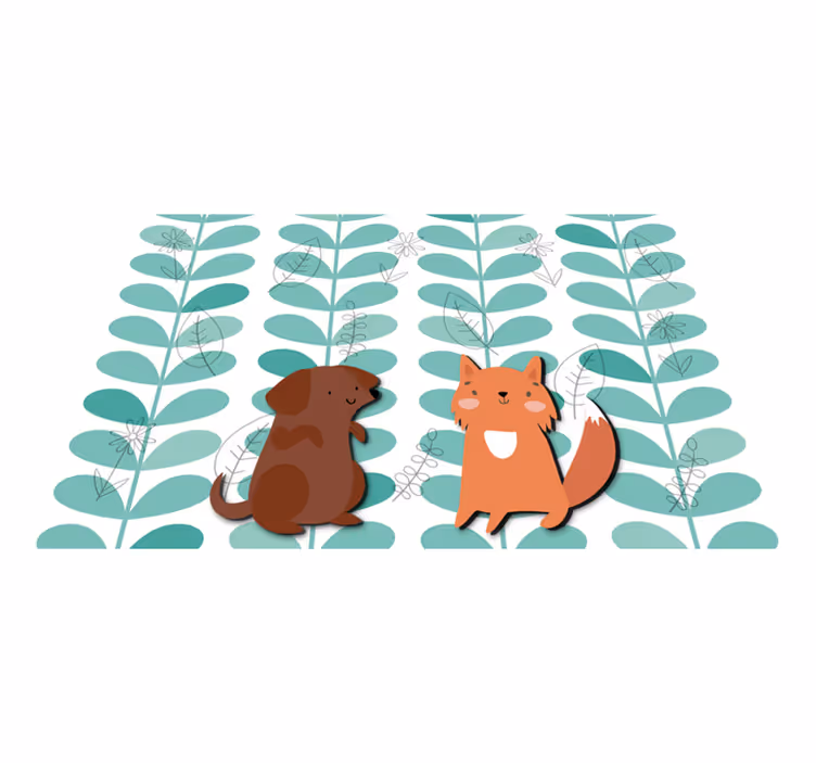 Tischset kinder mit niedlichen tierfreunden - TenStickers