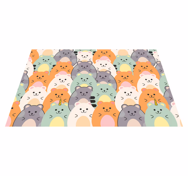 Tischset kinder mit niedlichen tiergesichtern - TenStickers