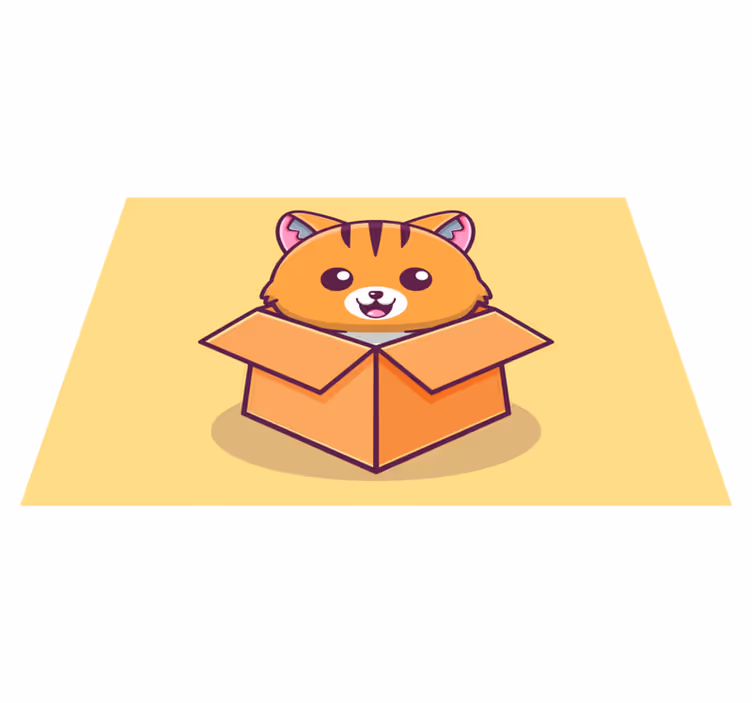 Tischset kinder glückliche katzenbox - TenStickers